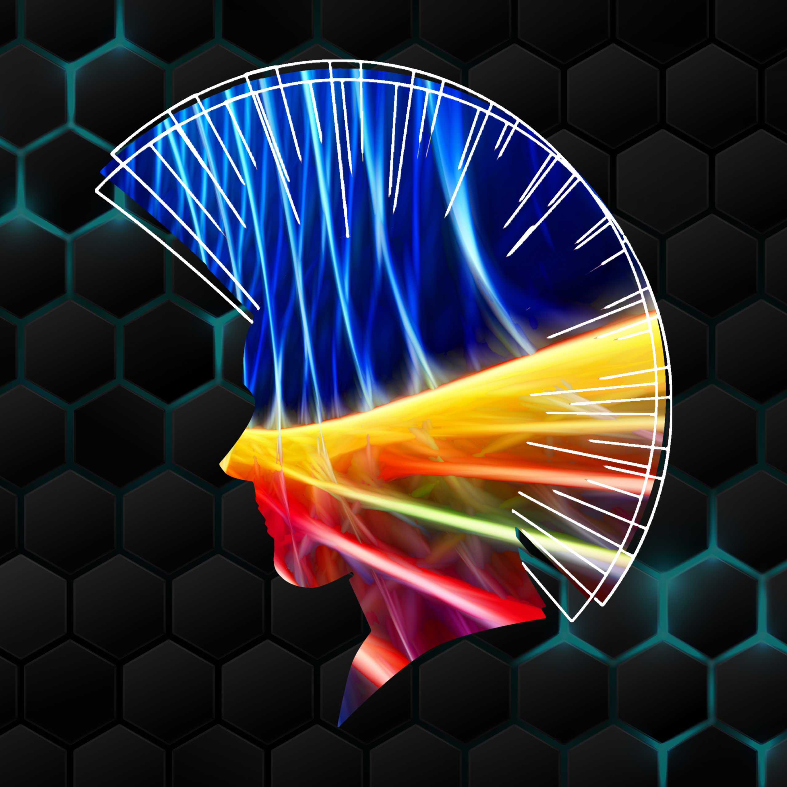 The Cyberpunk Librarian logo. A colourful silhouette of a woman with a mohawk.