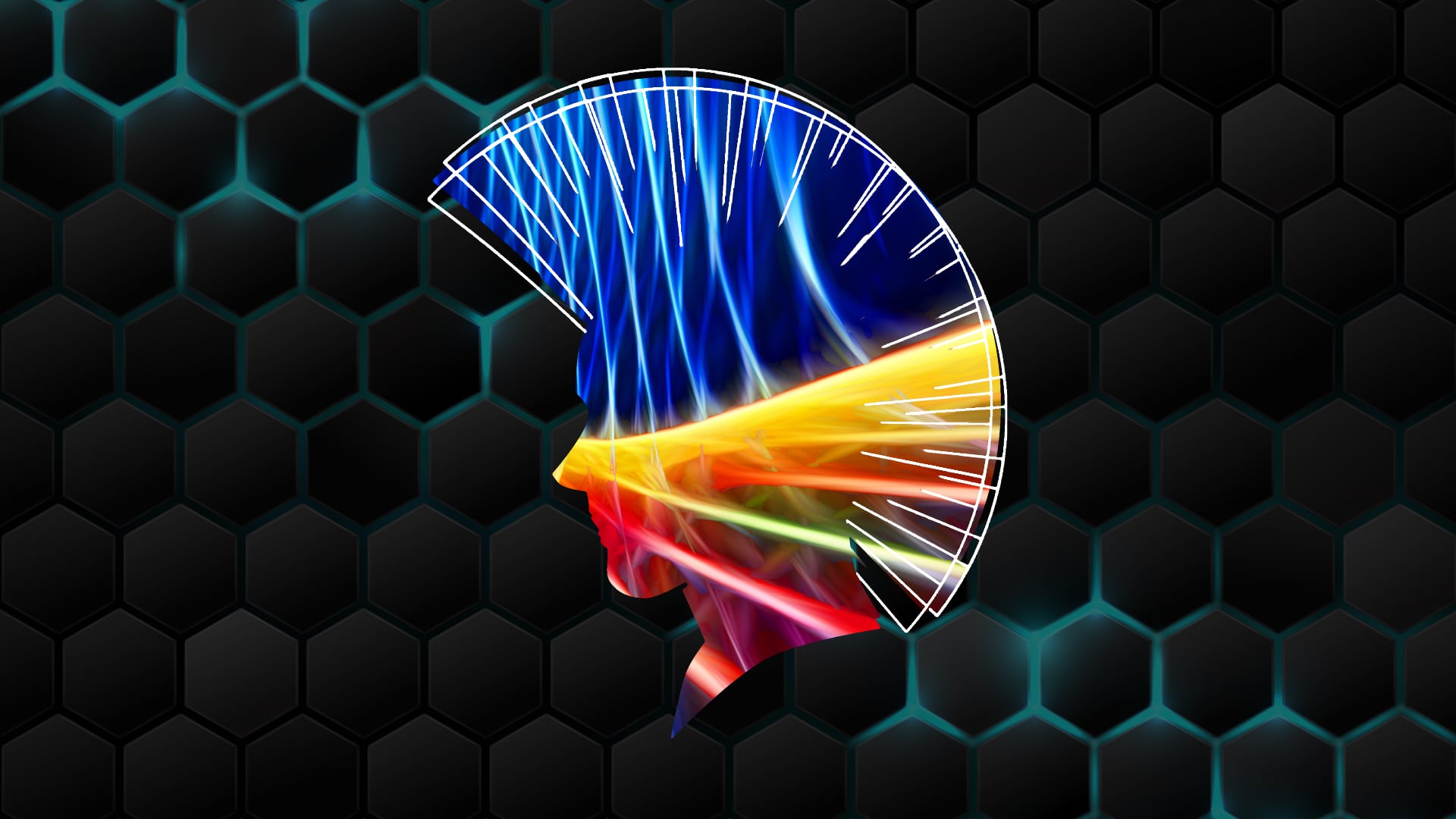 The logo of the Cyberpunk Librarian on a hexagonal background.