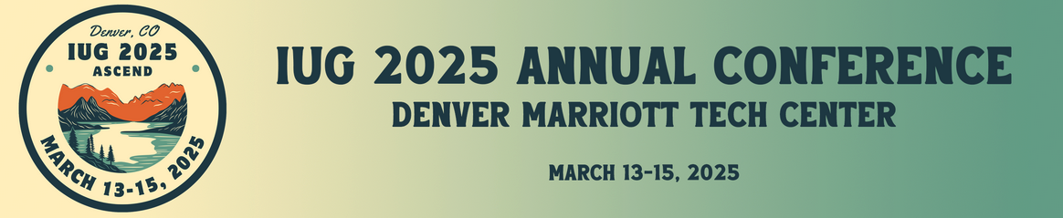 The IUG 2025 conference header.